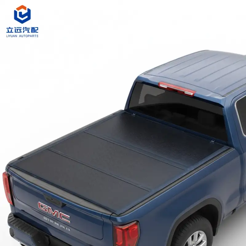 GMC को लागि कम प्रोफाइल हार्ड ट्राइ-फोल्ड Tonneau आवरण